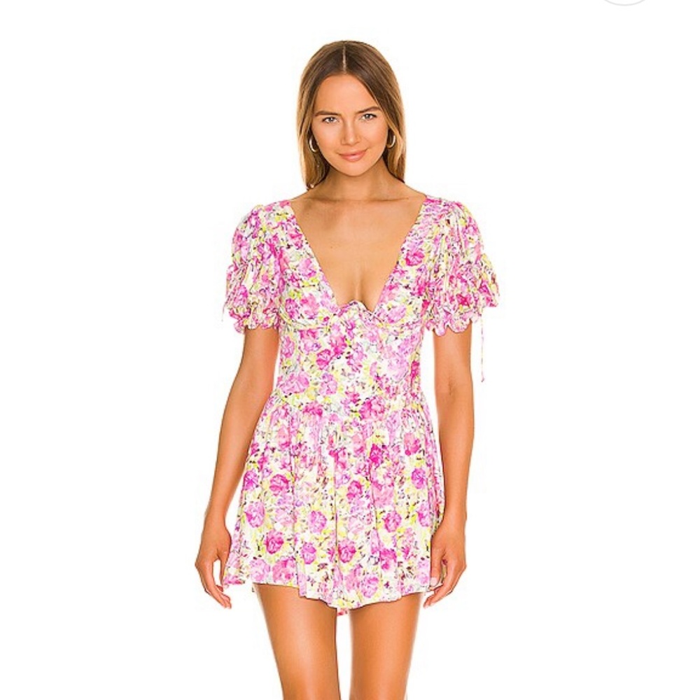 For Love and Lemons Paulina Puffy Sleeve Mini Dress
